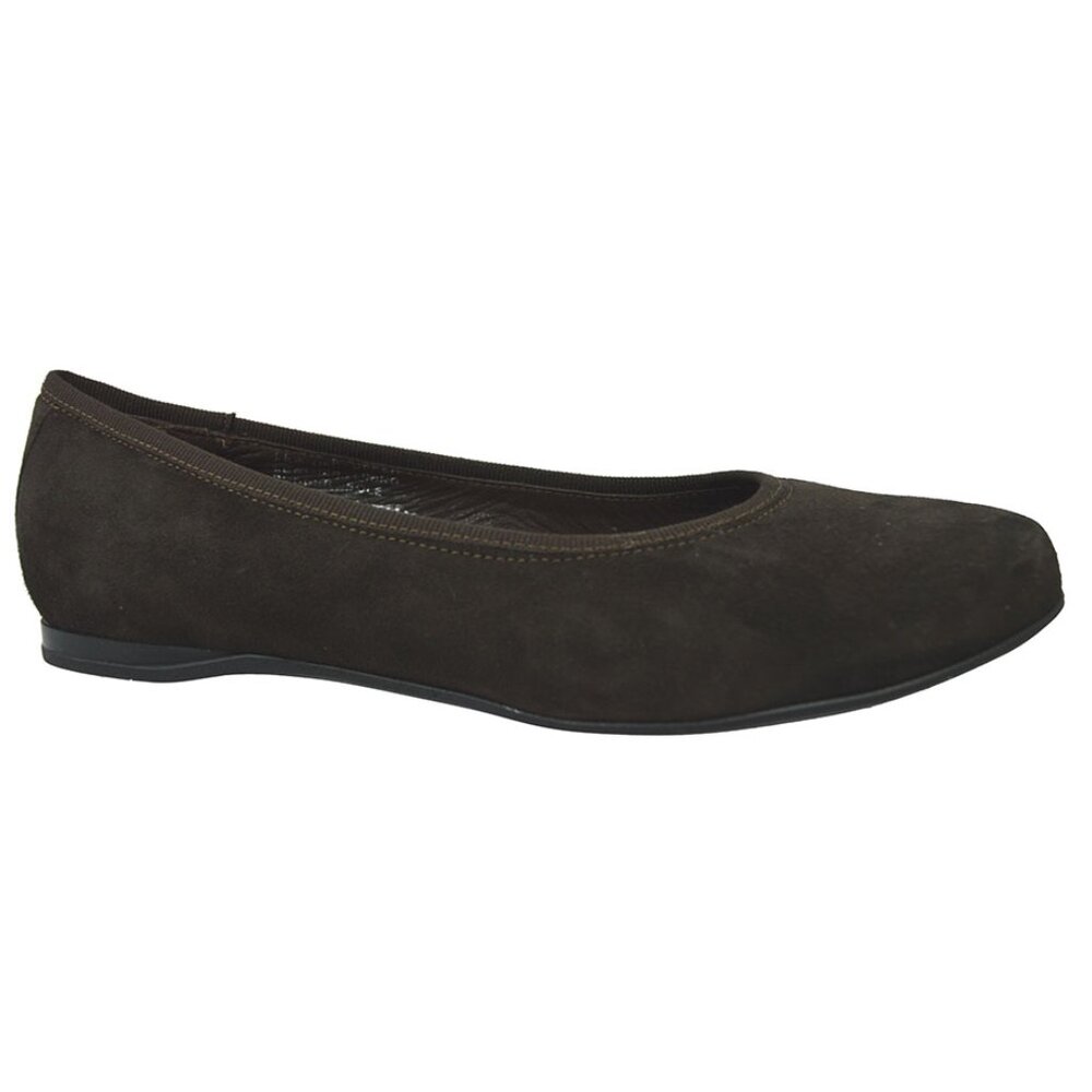 Calzoleria Toscana B586 Suede Ballerina Flat Brown